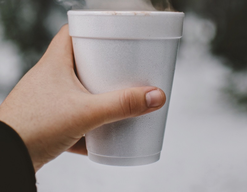 Styrofoam coffee cup